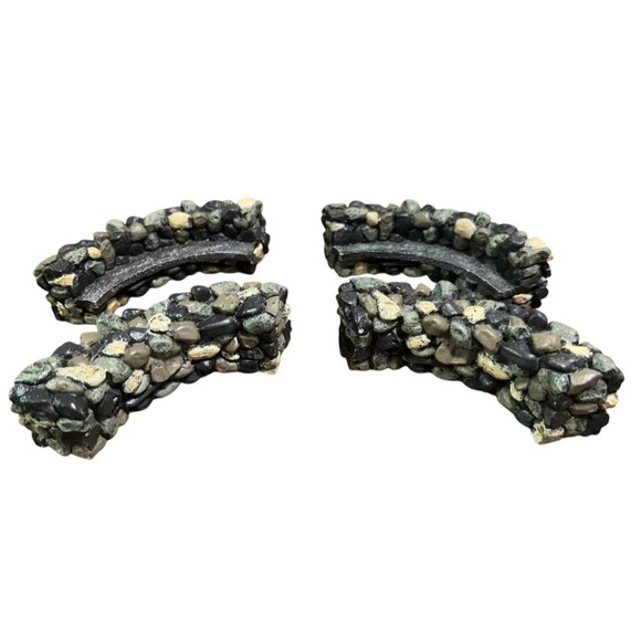 Dept 56 Fieldstone Curved Wall Bench Set of 4 #56.53009 Village Accessories - Picture 1 of 8